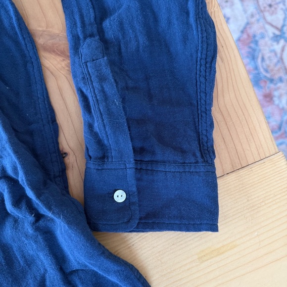 Club Room Deep Blue Button-Up Blouse - Picture 3 of 7